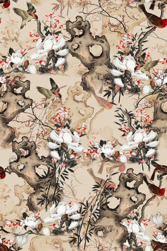 绿植树叶印花华亿平台图片