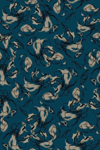 抽象花卉印花华亿平台图片