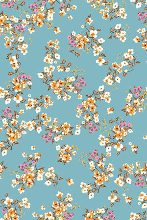 清爽底花卉印花华亿平台图片