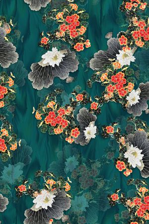 旗袍印花华亿平台图片