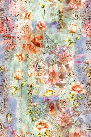 中老年花卉印花华亿平台图片