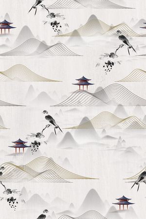 中国风印花华亿平台图片