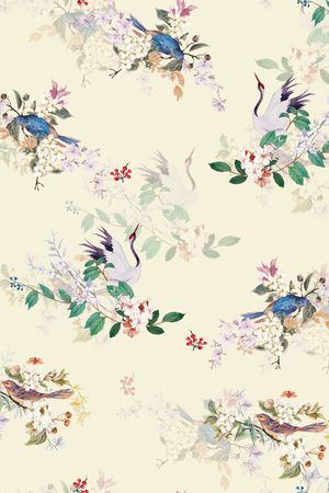 仙鹤印花华亿平台图片