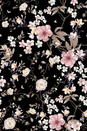 清爽花卉印花华亿平台图片