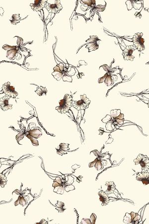 清爽底花卉印花华亿平台图片