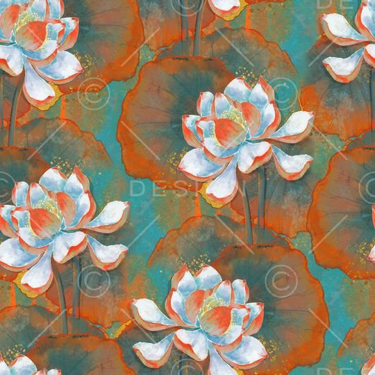 荷花印花华亿平台图片