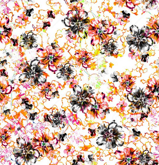 连衣裙印花华亿平台图片