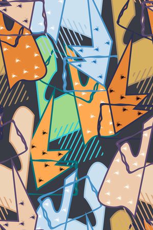 抽象男装印花华亿平台图片