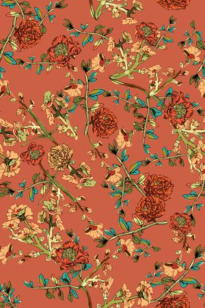 几何花卉印花华亿平台图片