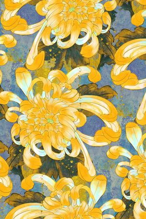 菊花印花华亿平台图片