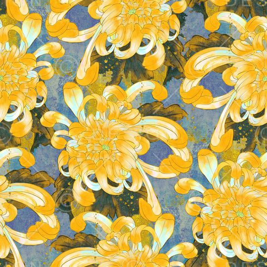 菊花印花华亿平台图片