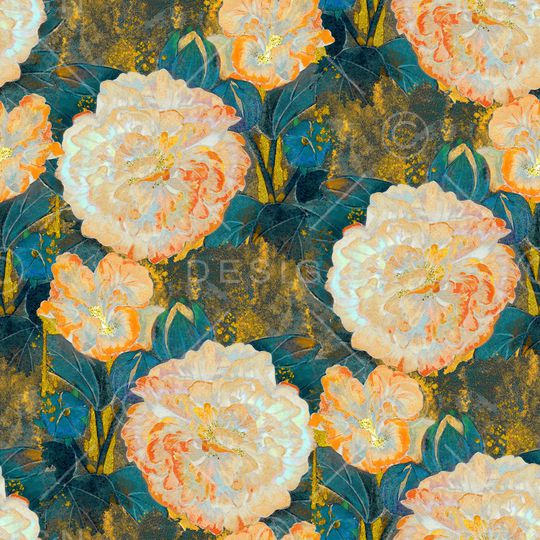 牡丹印花华亿平台图片