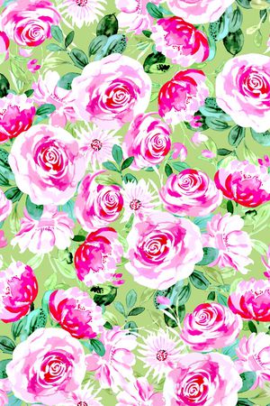 水彩花卉印花华亿平台图片