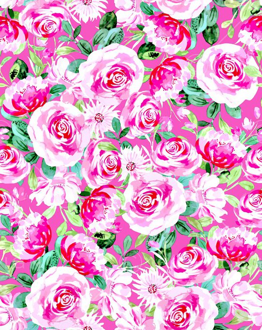 水彩花卉印花华亿平台图片