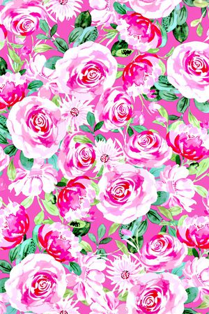 水彩花卉印花华亿平台图片