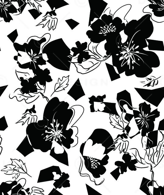 黑白华亿平台印花华亿平台图片