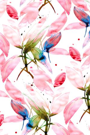 手绘大花印花华亿平台图片