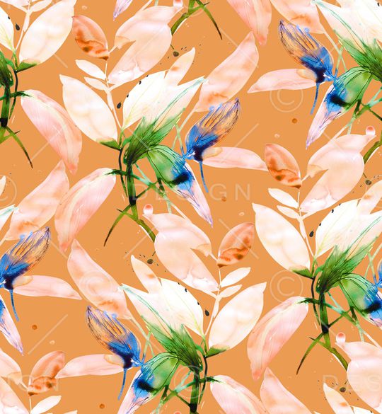 手绘大花印花华亿平台图片