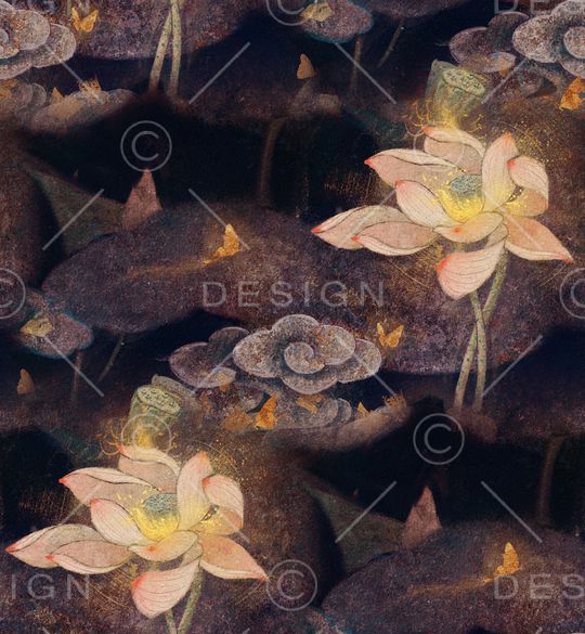 荷花印花华亿平台图片