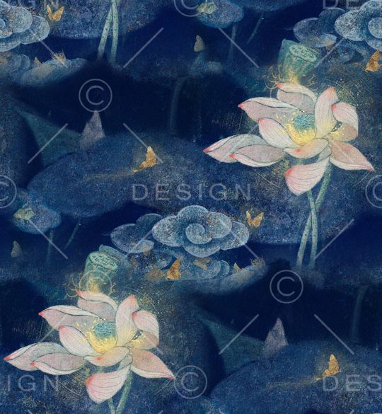 荷花印花华亿平台图片