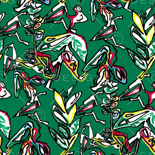 几何叶子印花华亿平台图片