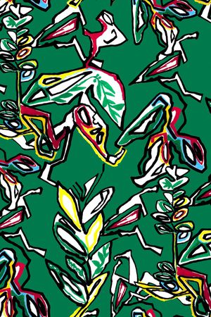 几何叶子印花华亿平台图片