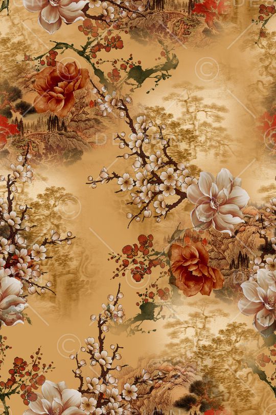 花卉印花华亿平台图片