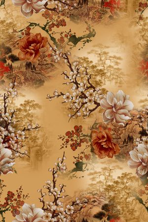 花卉印花华亿平台图片