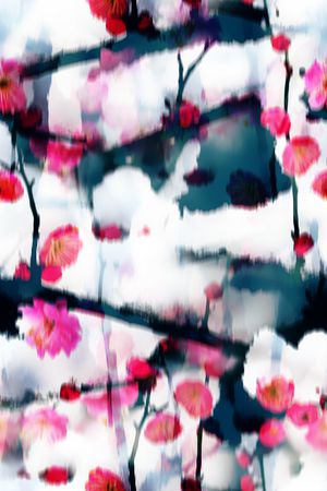 抽象花卉印花华亿平台图片