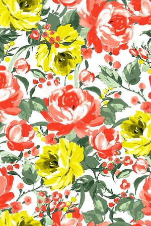 手绘花卉印花华亿平台图片