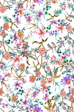 花鸟印花华亿平台图片