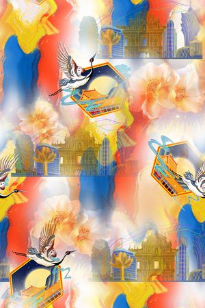 中国风印花华亿平台图片