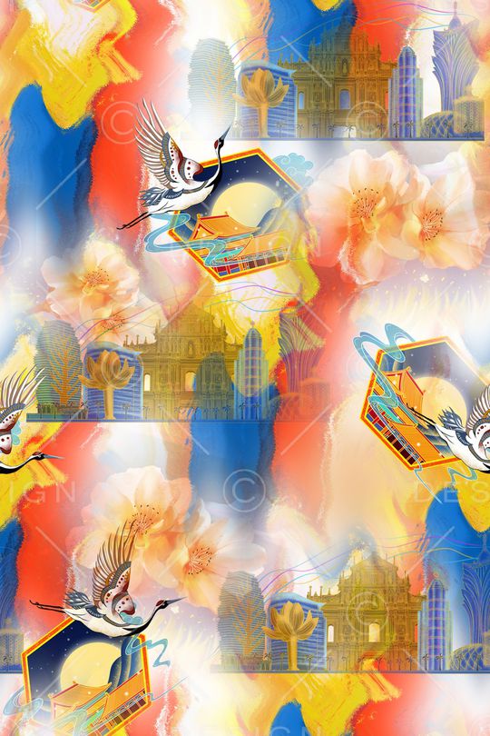 中国风印花华亿平台图片