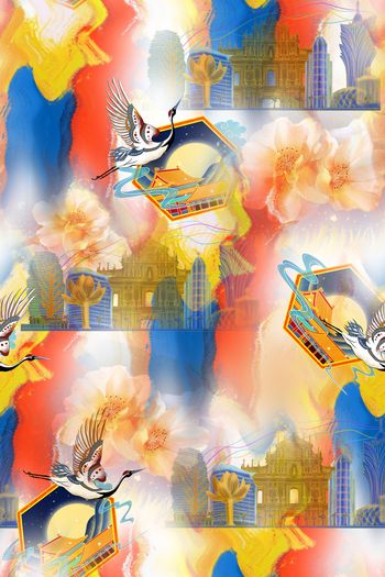 中国风印花华亿平台图片