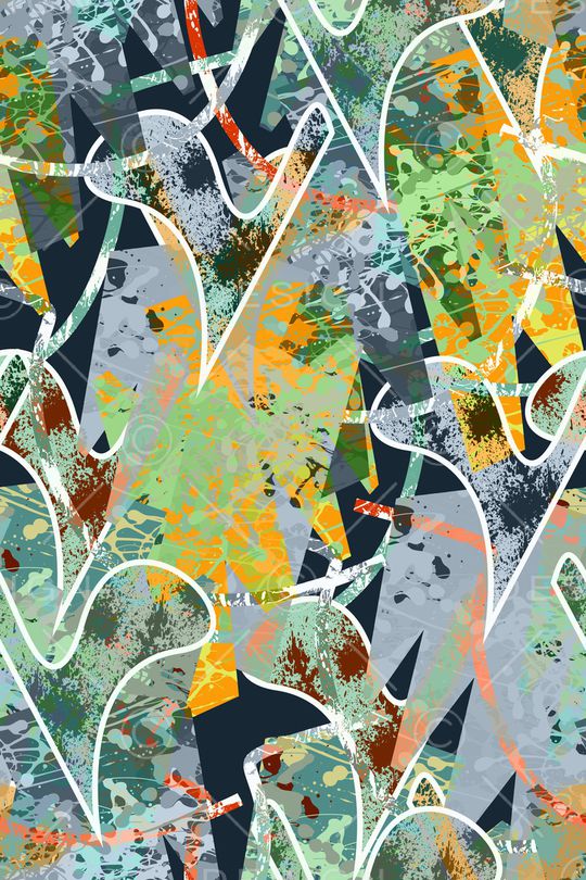 抽象男装印花华亿平台图片