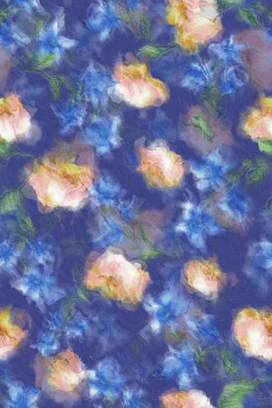 朦胧花卉印花华亿平台图片