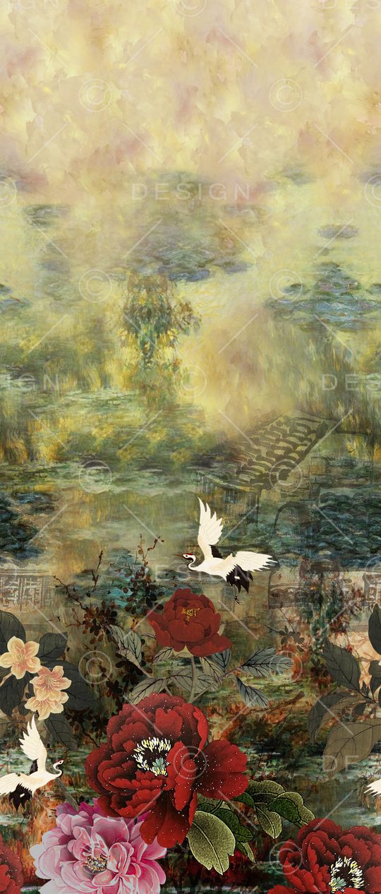 花卉印花华亿平台图片