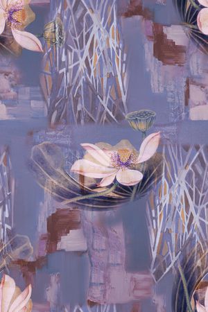 荷花印花华亿平台图片