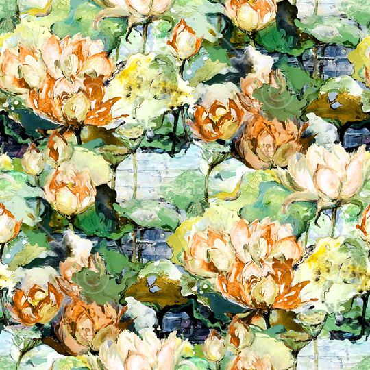 荷花印花华亿平台图片