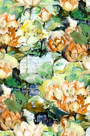 荷花印花华亿平台图片