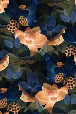 荷花印花华亿平台图片