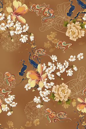 花卉印花华亿平台图片