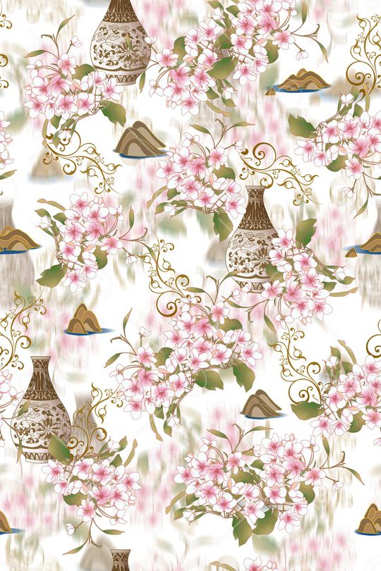 花卉印花华亿平台图片