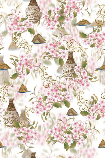 花卉印花华亿平台图片