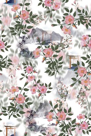 花卉印花华亿平台图片