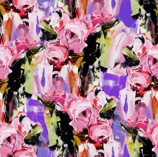 抽象花卉印花华亿平台图片