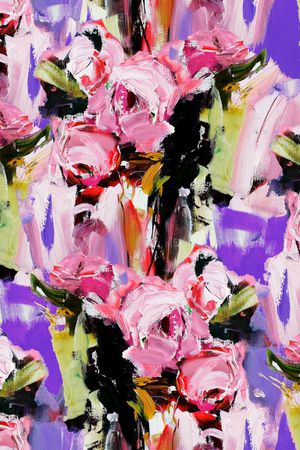 抽象花卉印花华亿平台图片