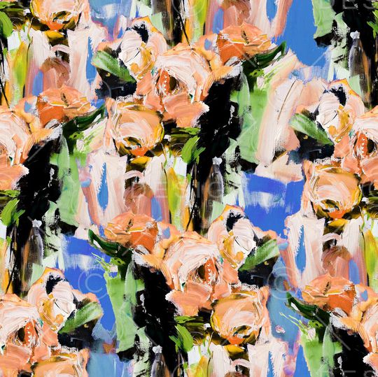 抽象花卉印花华亿平台图片