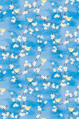 花鸟印花华亿平台图片