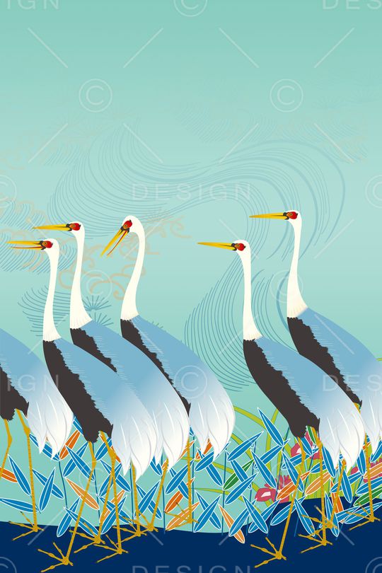 仙鹤印花华亿平台图片